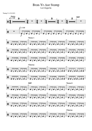 Led Zeppelin  score for Drums