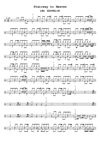Led Zeppelin Stairway To Heaven score for Drums