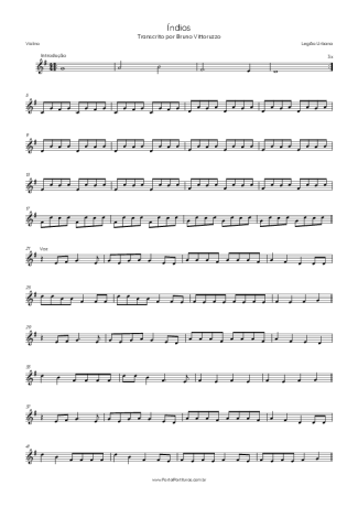 Legião Urbana  score for Violin