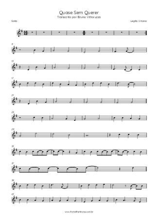 Legião Urbana Quase Sem Querer score for Harmonica