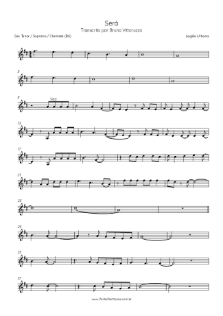 Legião Urbana  score for Tenor Saxophone Soprano (Bb)