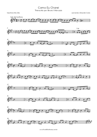 Leonardo  score for Alto Saxophone