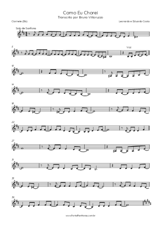 Leonardo  score for Clarinet (Bb)