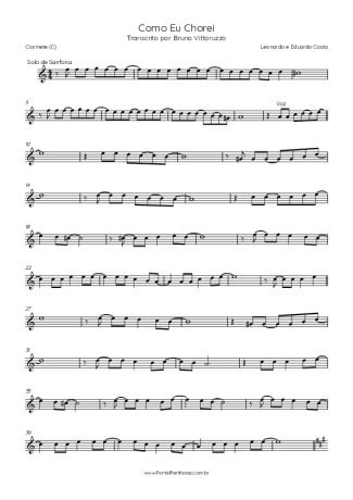 Leonardo  score for Clarinet (C)