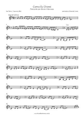 Leonardo  score for Tenor Saxophone Soprano (Bb)