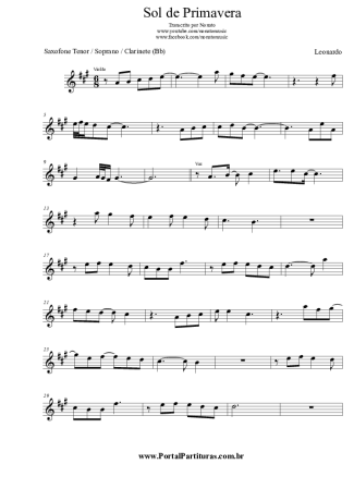 Leonardo  score for Tenor Saxophone Soprano (Bb)
