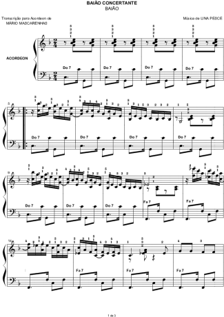 Lina Pesce Baião Concertante score for Accordion