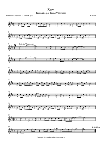 Liniker  score for Tenor Saxophone Soprano (Bb)