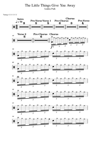 Linkin Park The Little Things Give You Away score for Drums