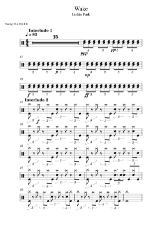 Linkin Park  score for Drums