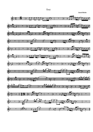 Lionel Richie Easy score for Tenor Saxophone Soprano (Bb)
