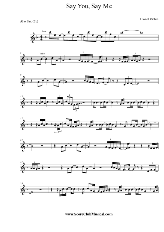 Lionel Richie  score for Alto Saxophone