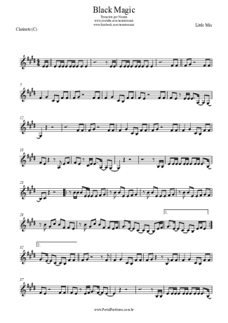Little Mix  score for Clarinet (C)