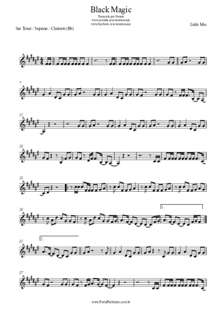 Little Mix  score for Tenor Saxophone Soprano (Bb)