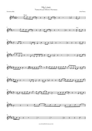 Little Texas My Love score for Clarinet (Bb)