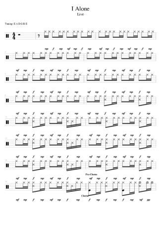 Live I Alone score for Drums