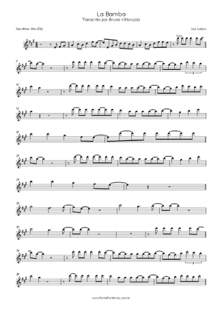 Los Lobos  score for Alto Saxophone