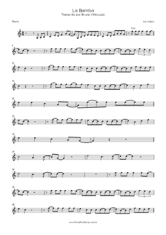 Los Lobos La Bamba score for Flute