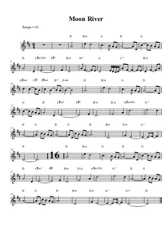 Louis Armstrong Moon River score for Tenor Saxophone Soprano (Bb)