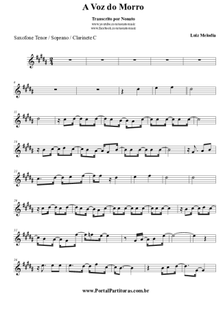 Luiz Melodia  score for Tenor Saxophone Soprano (Bb)