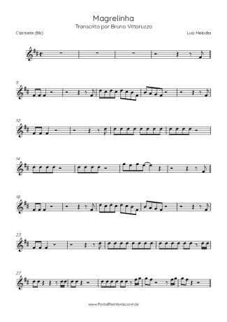 Luiz Melodia Magrelinha score for Clarinet (Bb)