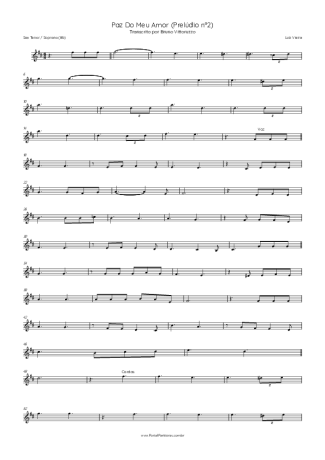 Luiz Vieira  score for Tenor Saxophone Soprano (Bb)
