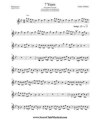 Lukas Graham 7 Years score for Harmonica