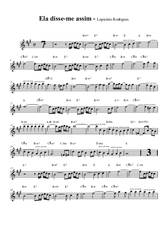 Lupcínio Rodrigues  score for Alto Saxophone