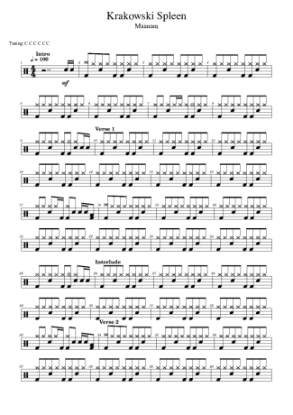 Maanam Krakowski Spleen score for Drums