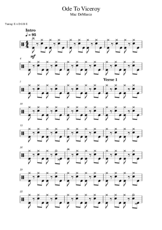 Score for Drums