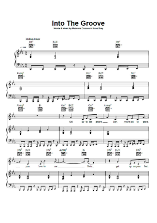 Madonna Into The Groove score for Piano