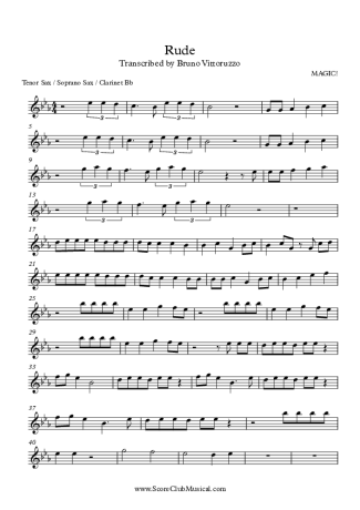 Magic Rude score for Tenor Saxophone Soprano (Bb)
