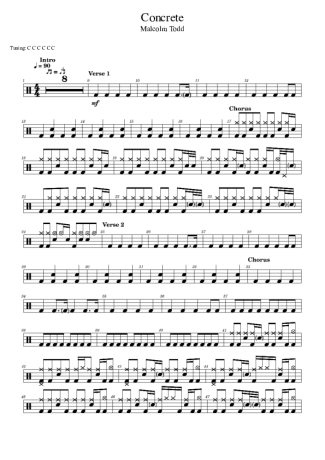 Malcolm Todd  score for Drums