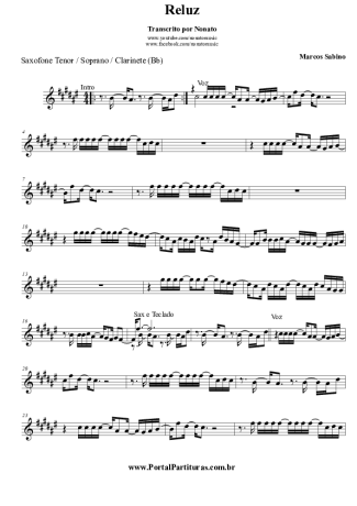 Marcos Sabino  score for Tenor Saxophone Soprano (Bb)