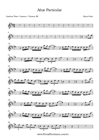 Maria Gadú Altar Particular score for Tenor Saxophone Soprano (Bb)