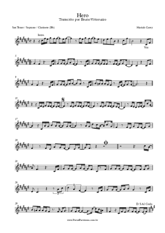 Mariah Carey  score for Clarinet (Bb)