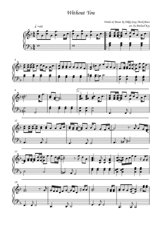 Mariah Carey Without You score for Piano