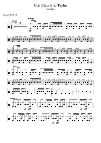 Marietta God Bless Eric Taylor score for Drums
