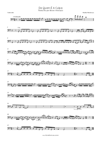 Marília Mendonça De Quem É A Culpa score for Cello
