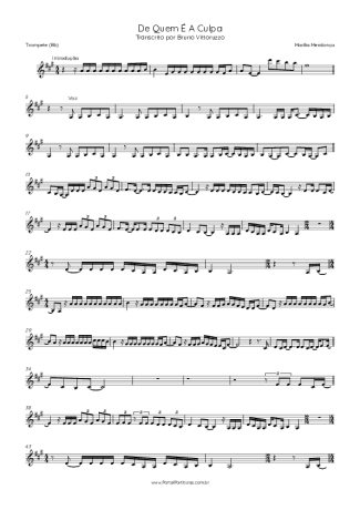 Marília Mendonça  score for Trumpet