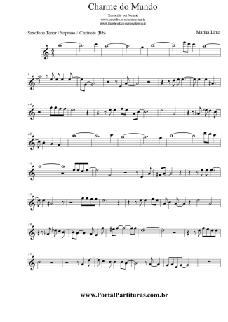 Marina Lima  score for Tenor Saxophone Soprano (Bb)