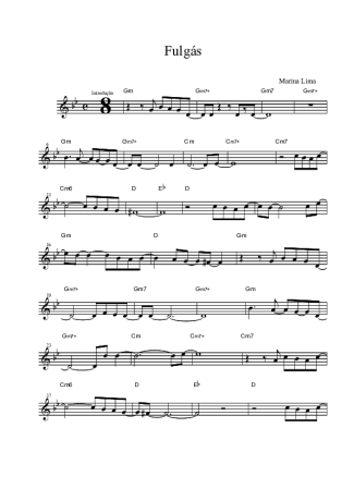 Marina Lima Fulgás score for Tenor Saxophone Soprano (Bb)