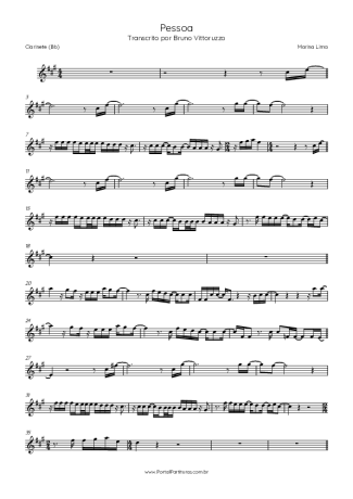 Score for Clarinet (Bb)