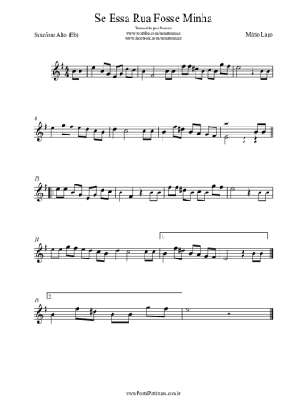 Mário Lago  score for Alto Saxophone