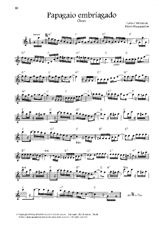 Mário Mascarenhas Papagaio Embriagado score for Violin