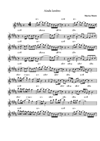 Marisa Monte Ainda Lembro score for Clarinet (Bb)