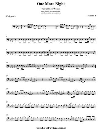 Maroon 5 One More Night score for Cello