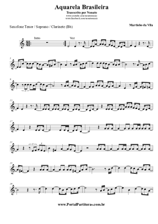 Martinho da Vila  score for Tenor Saxophone Soprano (Bb)