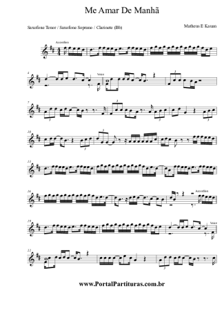 Matheus & Kauan  score for Tenor Saxophone Soprano (Bb)