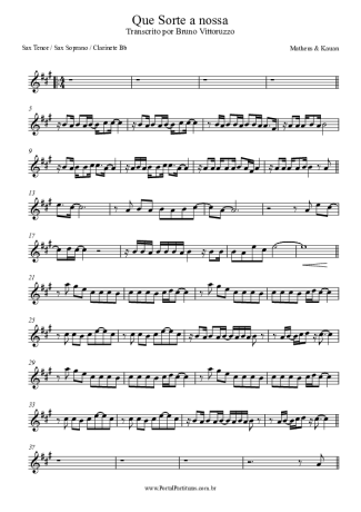 Matheus & Kauan  score for Clarinet (Bb)